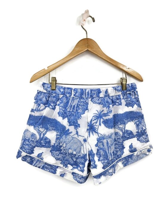 New Desmond & Dempsey Short Sleeve Pajamas Womens M Loxodonta Blue Elephants - Picture 5 of 10